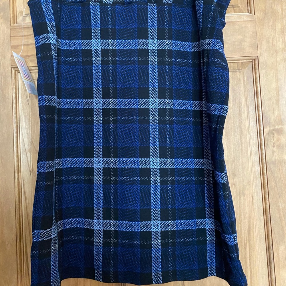 NEE Blue Plaid 3X Lularoe Cassie Skirt